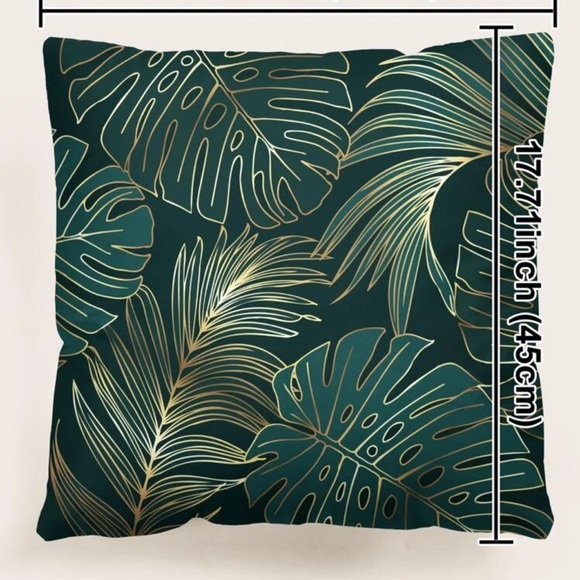 Pillow Cover, Green Tropical Leaves, Modern Contemporary Decor - Picture 4 of 6